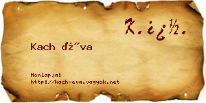 Kach Éva névjegykártya